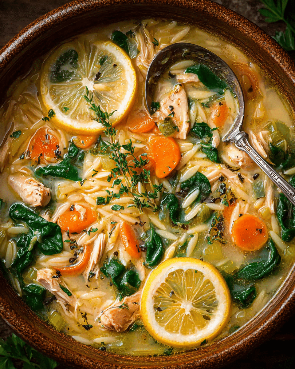 Wholesome Lemon Chicken Spinach Orzo Soup: Zesty & Nutritious Favorite